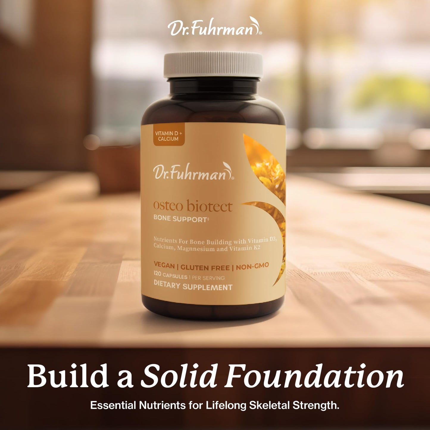 Dr. Fuhrman Osteo Bone Health Supplement | Wholefood Supplement for Women & Men | Vitamin for Bone Density | Organic Vitamin D3, Calcium, Magnesium & K2 | Natural Ingredients | 120 Caps - dailyvitalstore