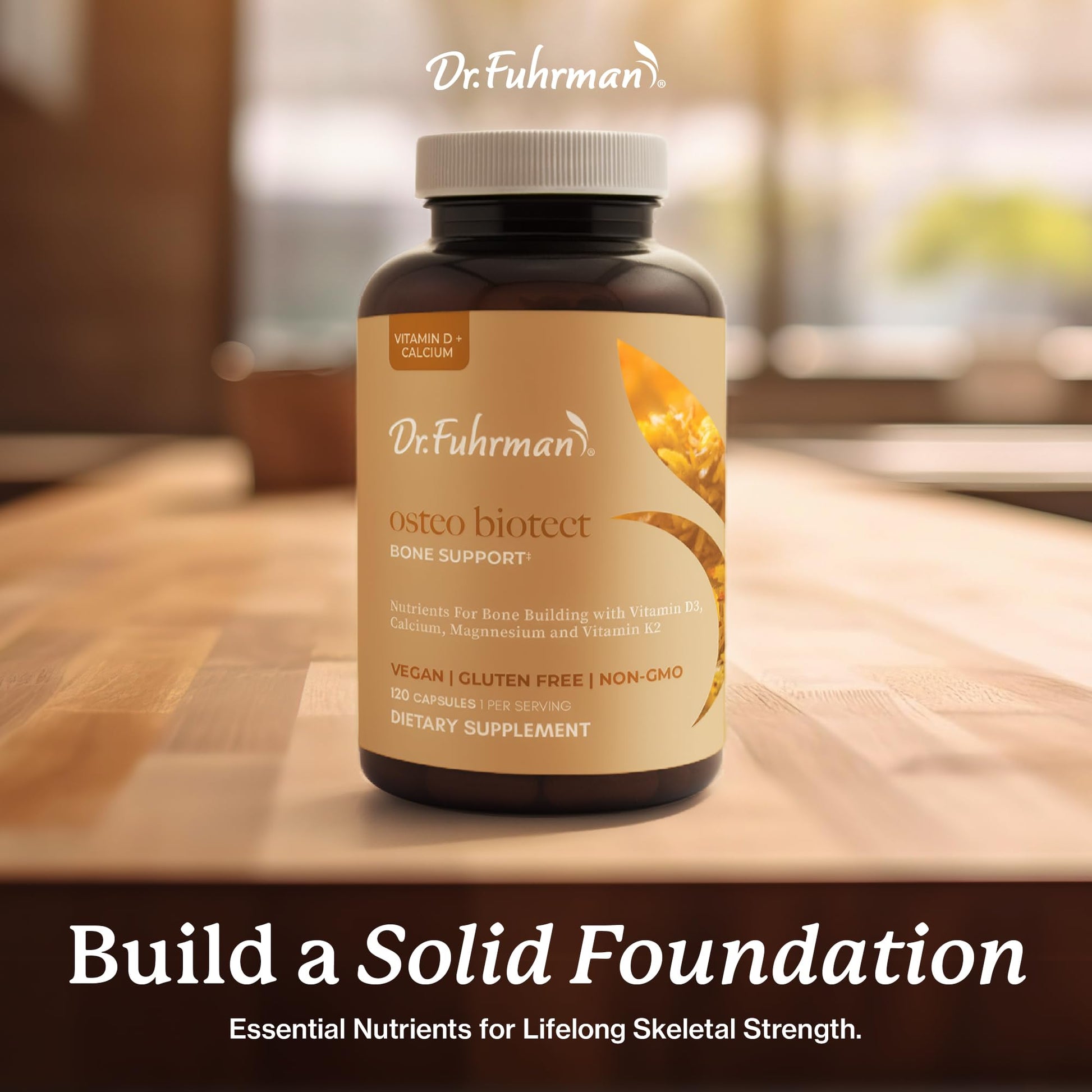 Dr. Fuhrman Osteo Bone Health Supplement | Wholefood Supplement for Women & Men | Vitamin for Bone Density | Organic Vitamin D3, Calcium, Magnesium & K2 | Natural Ingredients | 120 Caps - dailyvitalstore