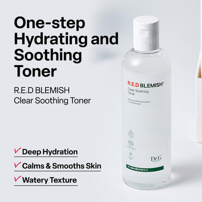 Dr. G R.E.D. Blemish Clear Soothing Toner - Korean Soothing Toner for Glowing Skin - Soothes Irritation Clear Skin - Mild Exfoliant - dailyvitalstore