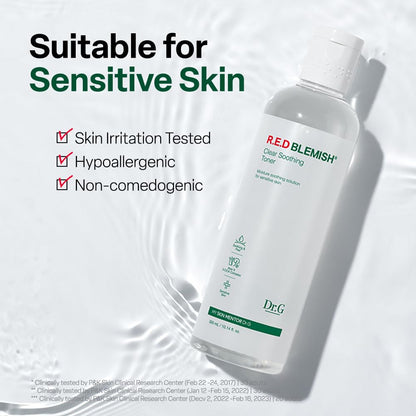 Dr. G R.E.D. Blemish Clear Soothing Toner - Korean Soothing Toner for Glowing Skin - Soothes Irritation Clear Skin - Mild Exfoliant - dailyvitalstore