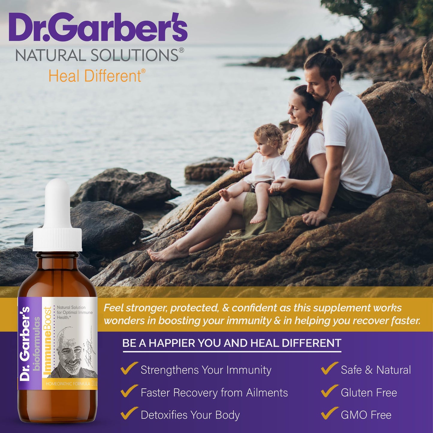 Dr. Garber's Natural Solutions Immune Boost Health Oral Drops - Gemmotherapy Liquid Supplement to Strengthen Immunity, Support Immune System, Increase Resistance, & Contains Antioxidants - 60ml - dailyvitalstore