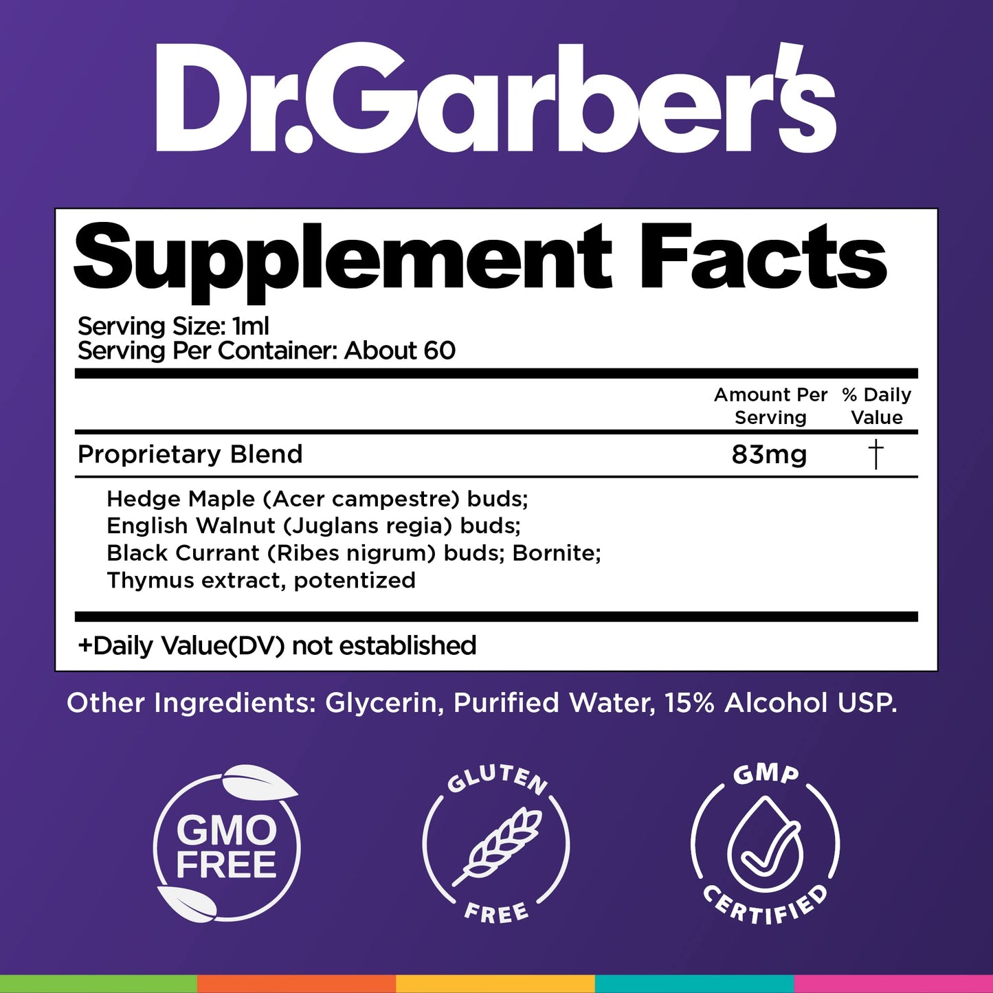 Dr. Garber's Natural Solutions Immune Boost Health Oral Drops - Gemmotherapy Liquid Supplement to Strengthen Immunity, Support Immune System, Increase Resistance, & Contains Antioxidants - 60ml - dailyvitalstore