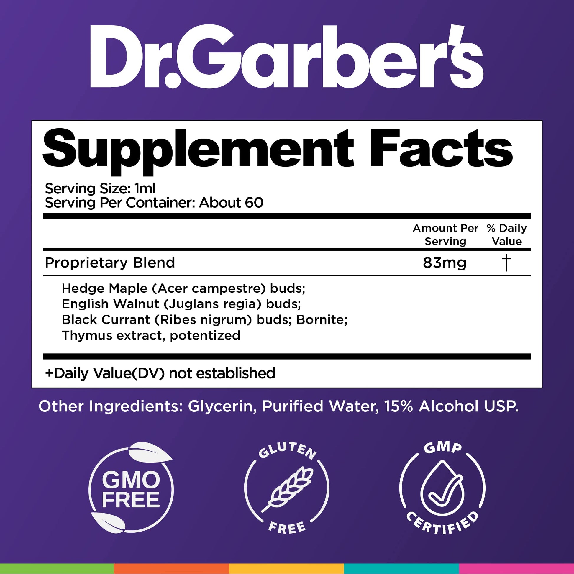 Dr. Garber's Natural Solutions Immune Boost Health Oral Drops - Gemmotherapy Liquid Supplement to Strengthen Immunity, Support Immune System, Increase Resistance, & Contains Antioxidants - 60ml - dailyvitalstore