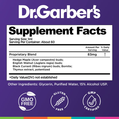 Dr. Garber's Natural Solutions Immune Boost Health Oral Drops - Gemmotherapy Liquid Supplement to Strengthen Immunity, Support Immune System, Increase Resistance, & Contains Antioxidants - 60ml - dailyvitalstore