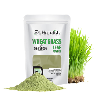 Dr. HERBALIST Wheatgrass Powder 200g - Pure Triticum Aestivum with Chlorophyll Iron & Vitamins A C E | Supports Daily Greens Detox & Nutrient Density* | Halal - dailyvitalstore