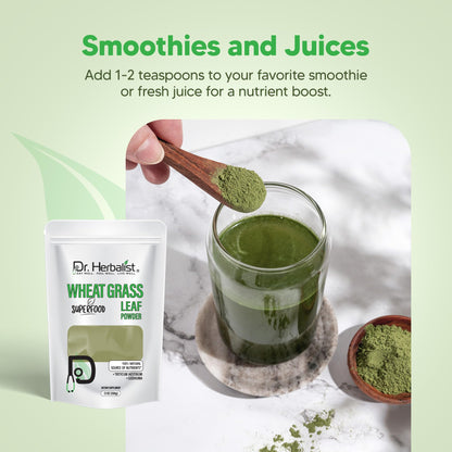 Dr. HERBALIST Wheatgrass Powder 200g - Pure Triticum Aestivum with Chlorophyll Iron & Vitamins A C E | Supports Daily Greens Detox & Nutrient Density* | Halal - dailyvitalstore