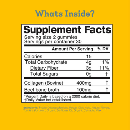 Dr. Kellyann Collagen + Bone Broth Gummies, Lemon | Gut, Skin, Joint & Hair Support | Grass-Fed Beef | Non-GMO, Dairy-Free, Soy-Free | 60 Gummies - dailyvitalstore