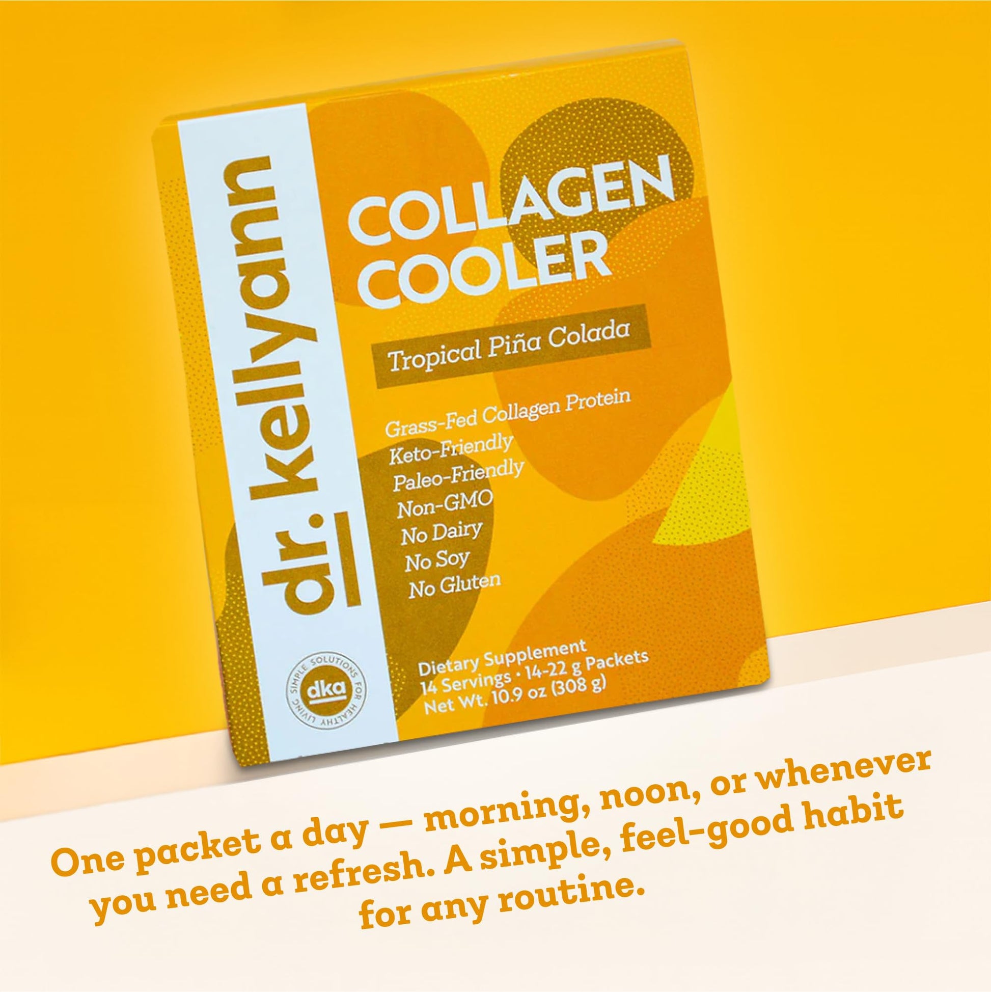 Dr. Kellyann Collagen Cooler – Tropical Pina Colada | 15g Grass-Fed Collagen Protein per Serving | Keto & Paleo Friendly, - dailyvitalstore