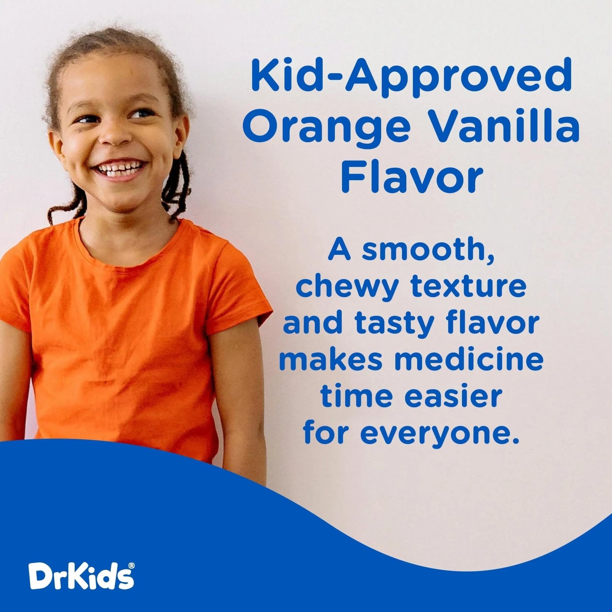 Dr. Kids Children’s Pain and Fever Gummy Bite - Chewable Acetaminophen for Kids Ages 2-11, Pre-Measured Soft Chews for Headache, Sore Throat, Cold and Flu, Orange Vanilla Flavor, 24 Count - dailyvitalstore