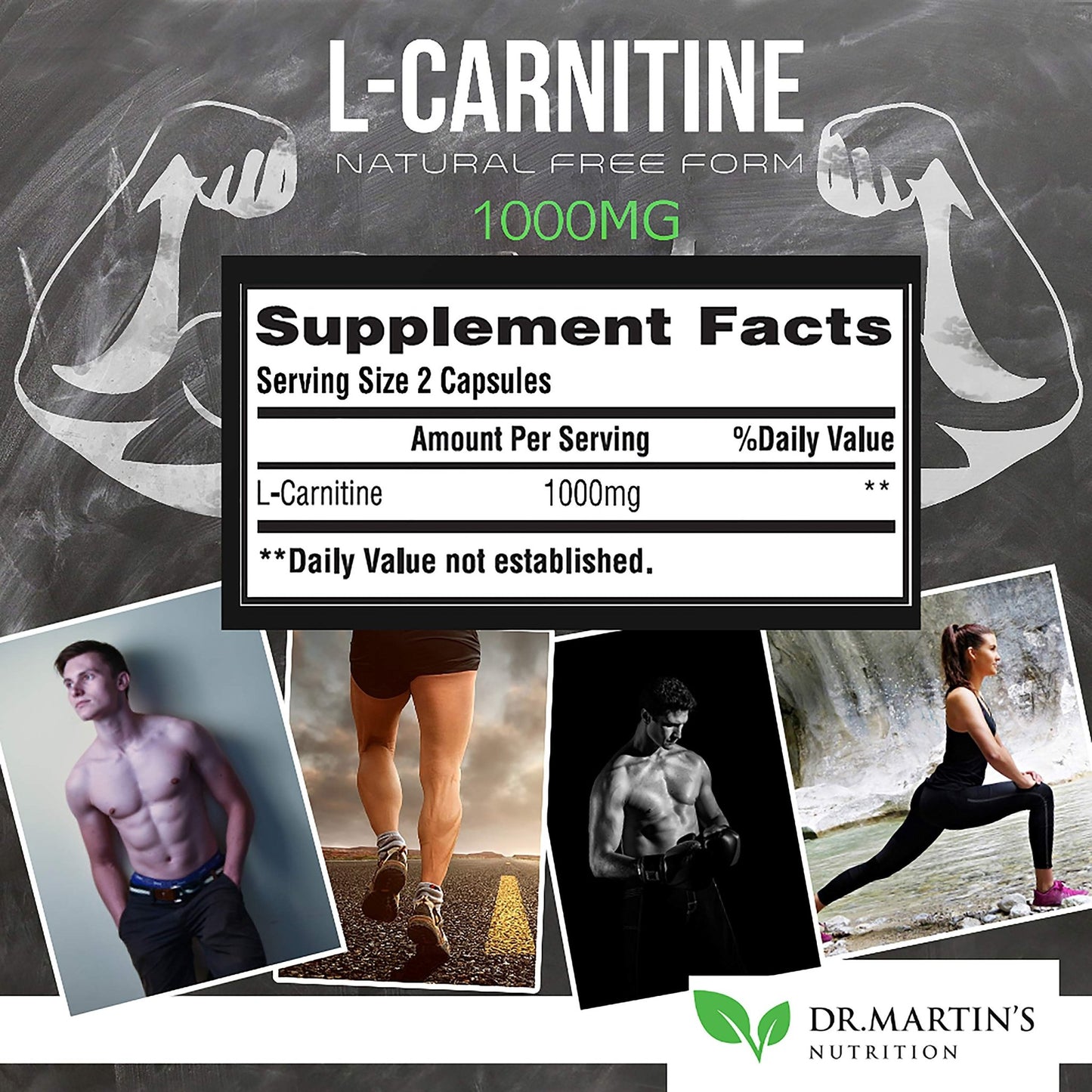 DR. MARTIN'S NUTRITION Extra Strength L-Carnitine - 200 Capsules - 1000mg Per Serving - Boost Your Metabolism and Increase Performance - dailyvitalstore
