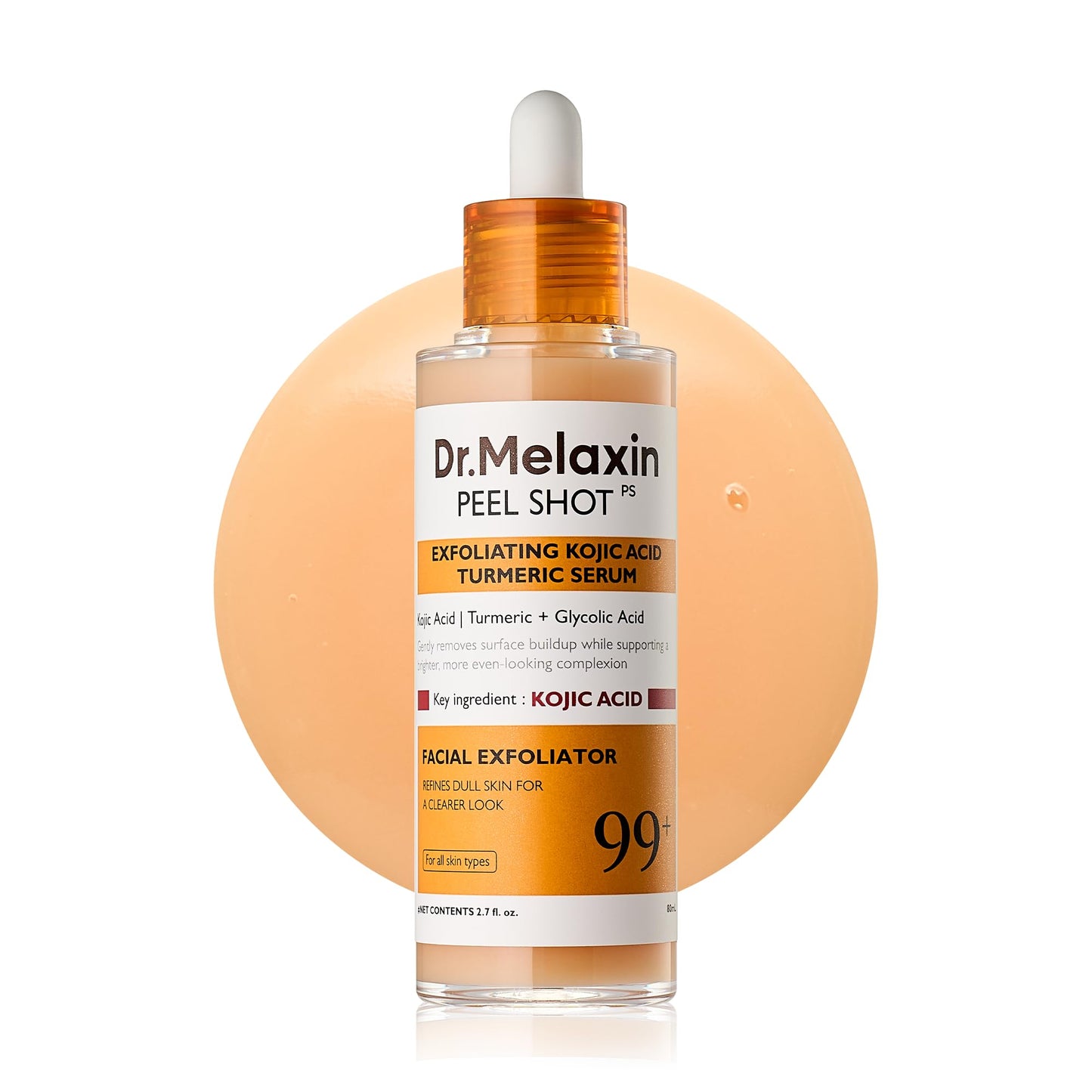 Dr. Melaxin Peel Shot Kojic Acid Turmeric Serum – Exfoliating Dark Spot Corrector with AHA/BHA & Niacinamide, Brightening & Even Tone - dailyvitalstore