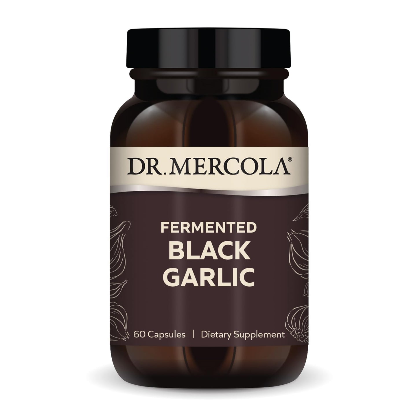 Dr. Mercola Fermented Black Garlic - Antioxidant Supplement - for Immune, Cellular & Heart Health Support - Includes S-Allyl-Cysteine - Non-GMO - dailyvitalstore