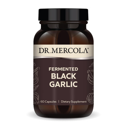 Dr. Mercola Fermented Black Garlic - Antioxidant Supplement - for Immune, Cellular & Heart Health Support - Includes S-Allyl-Cysteine - Non-GMO - dailyvitalstore