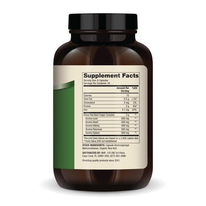 Dr. Mercola Grass Fed Beef Organ Complex - Supports Whole Body Wellness - Freeze-Dried Organ Blend - Non-GMO - Gluten-Free - 180 Capsules - dailyvitalstore