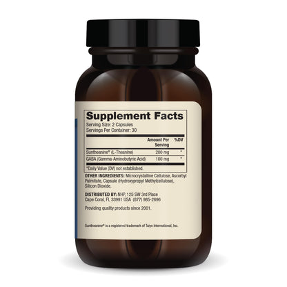 Dr. Mercola L-Theanine Plus GABA - Supports Relaxation - Focus & Cognitive Function - Stress Support Supplement - 200 mg L-Theanine - 100 mg GABA - 60 Capsules - dailyvitalstore