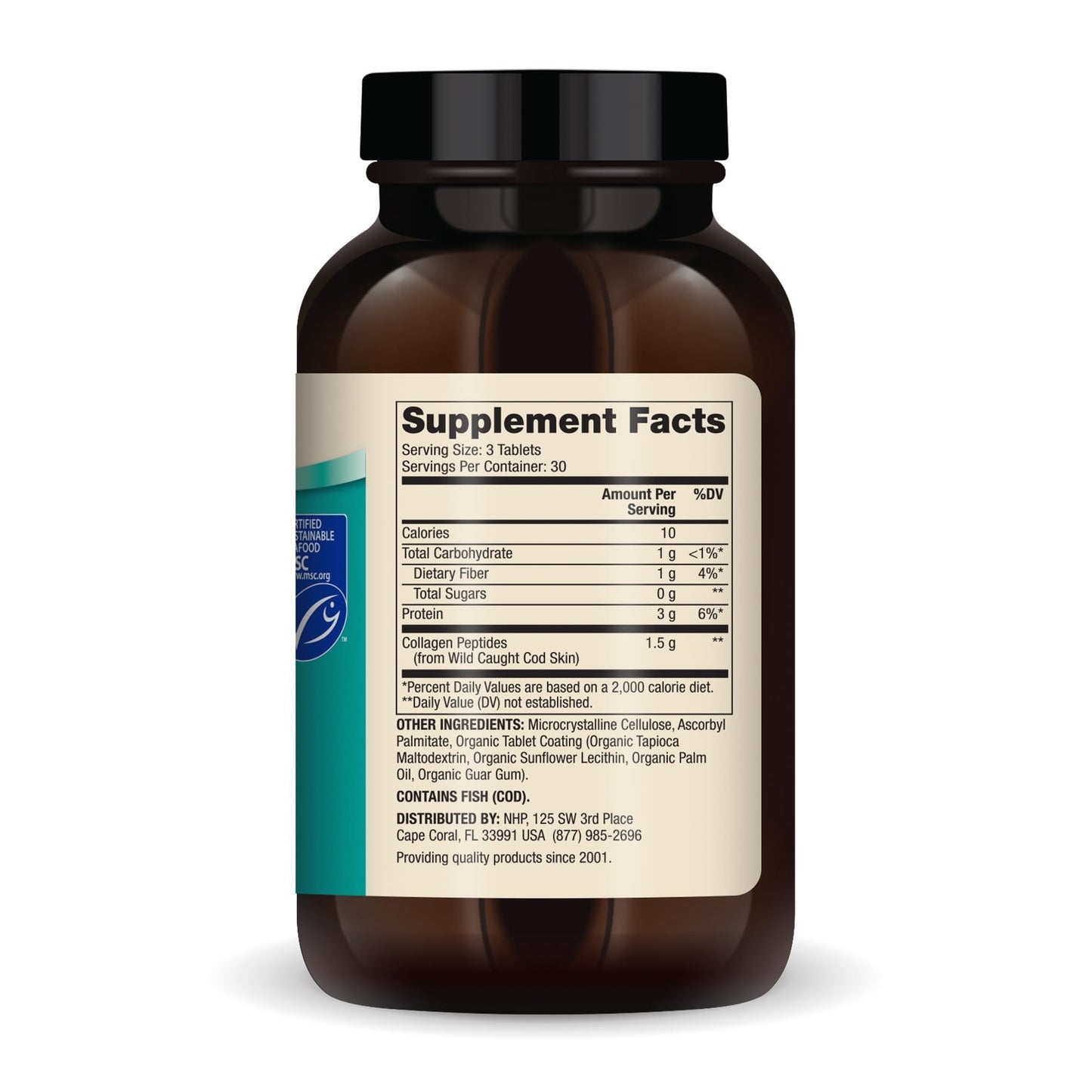 Dr. Mercola Marine Collagen - Supports Skin & Connective Tissue Health - Type I Collagen Peptides - MSC Certified Wild-Caught Cod - 90 Tablets - dailyvitalstore