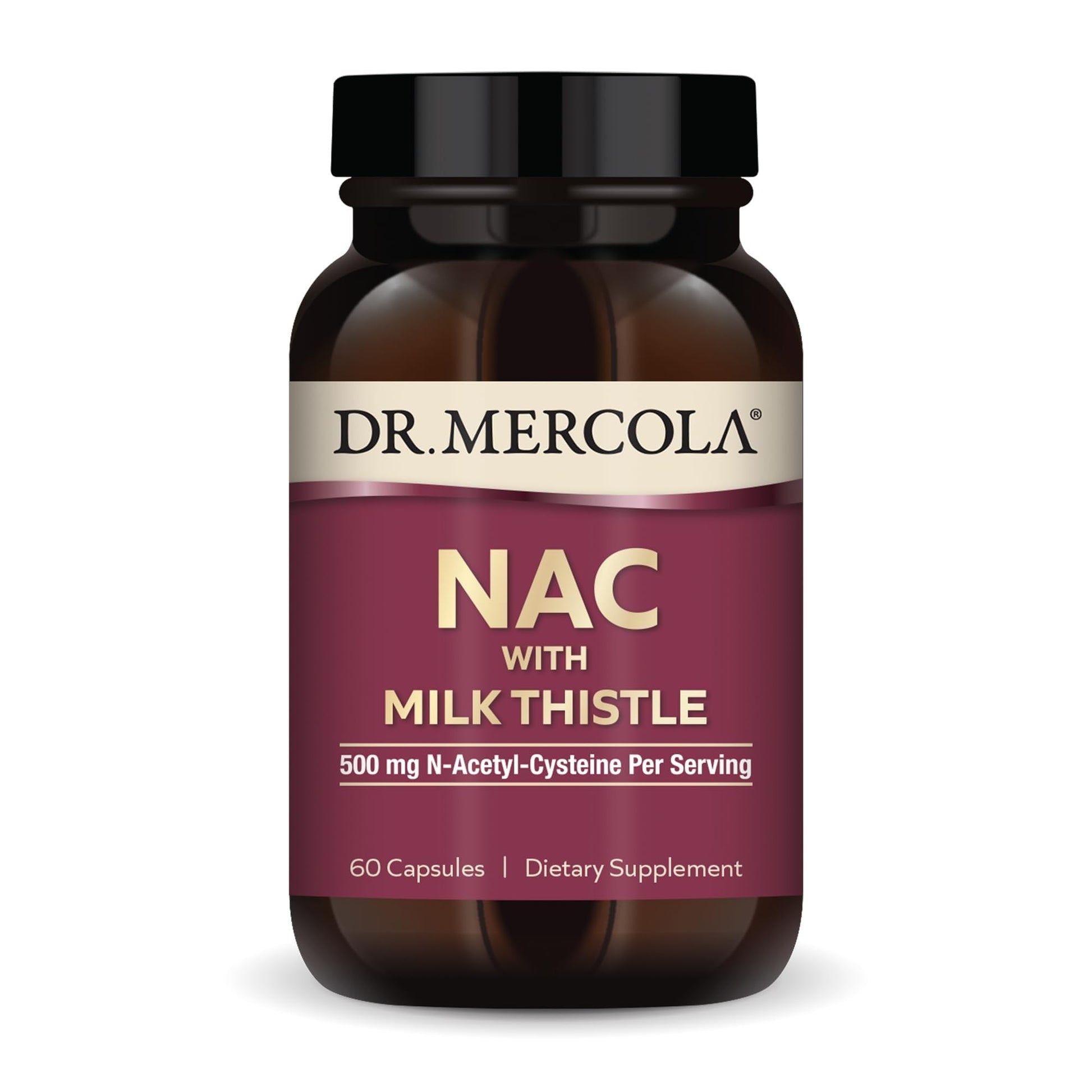 Dr. Mercola NAC with Milk Thistle - with Antioxidants - Supports Normal Detoxification Processes - 500 mg N-Acetyl-Cysteine per Serving - Non-GMO - dailyvitalstore