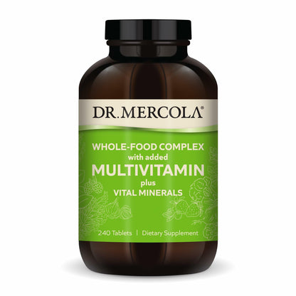 Dr. Mercola Whole-Food Complex with Added Multivitamin Plus Vital Minerals - Supports Nutrition & Immune Support - Bioavailable - GMO Free - 240 Tablets (30 Servings) - dailyvitalstore