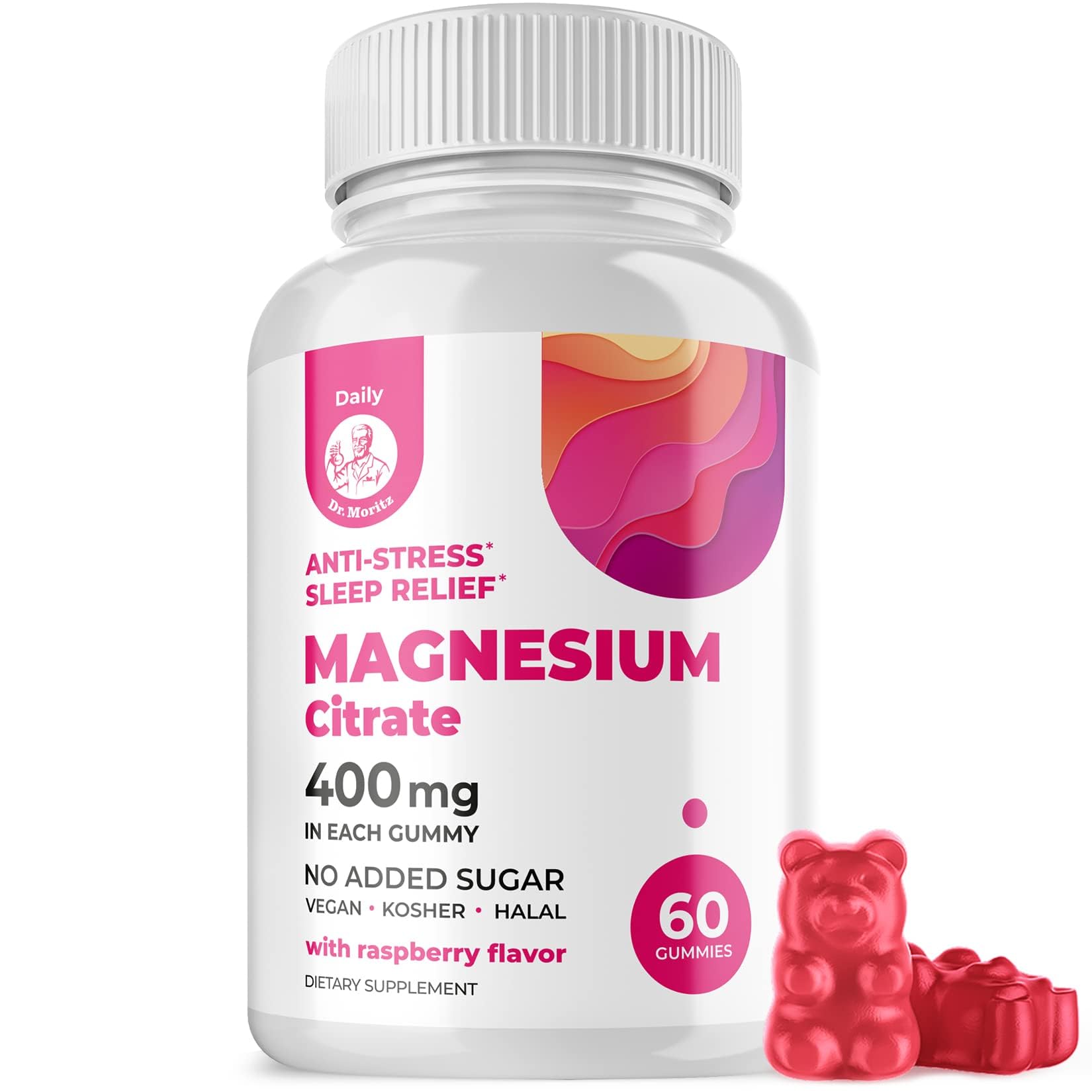 DR. MORITZ Magnesium Citrate Gummies Sugar-Free - Calm Magnesium Gummies Supplement for Children, Sugar -Supports Cardiovascular Health - dailyvitalstore
