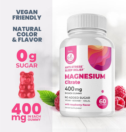 DR. MORITZ Magnesium Citrate Gummies Sugar-Free - Calm Magnesium Gummies Supplement for Children, Sugar -Supports Cardiovascular Health - dailyvitalstore