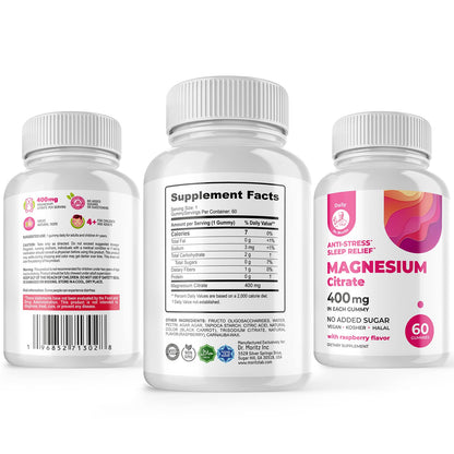DR. MORITZ Magnesium Citrate Gummies Sugar-Free - Calm Magnesium Gummies Supplement for Children, Sugar -Supports Cardiovascular Health - dailyvitalstore
