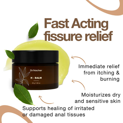 Dr. Nacher H-Balm. Rectal Natural Balm for Fissure, Hem Related discomfort. with Sophora & 12 Herbal Extracts. Soothes Irritation. Fast-Acting. Safe for Sensitive Areas and Postnatal. for Men & Women - dailyvitalstore