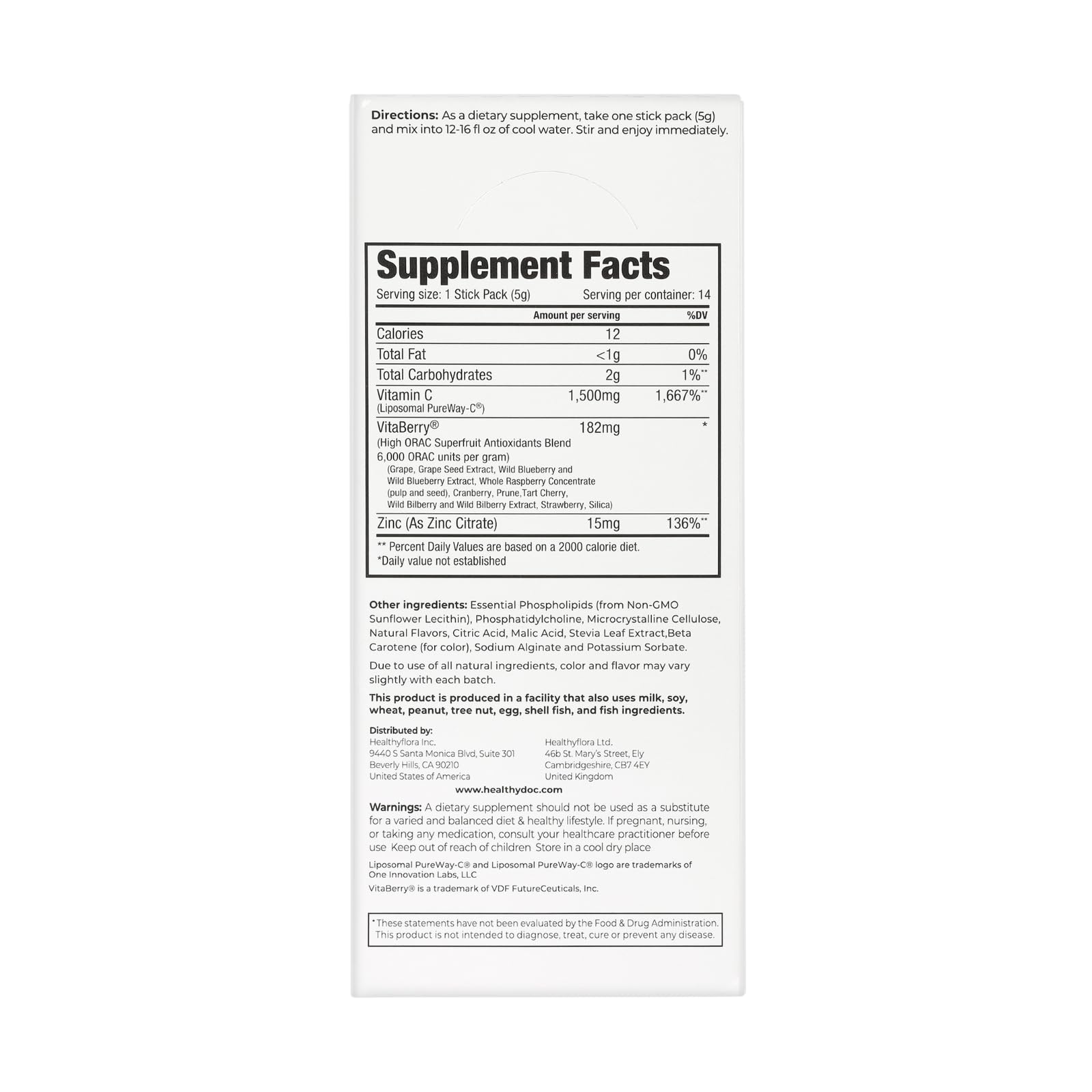 DR. NIGMA Super Vitamin C Cocktail Powder | Science-Based Beauty and Wellness | Powerful Combo of Vital Nutrients to Support Optimal Health and Vitality | 14 Servings | 2.46 oz - dailyvitalstore