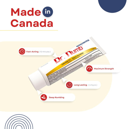 Dr. Numb 5% Lidocaine Numbing Cream, Nonprescription Maximum Strength Topical Anesthetic Cream - Temporary Relief of Pain, Itch, Discomfort for Hemorrhoid and Anorectal Uses - 10g Pack of 1 - dailyvitalstore