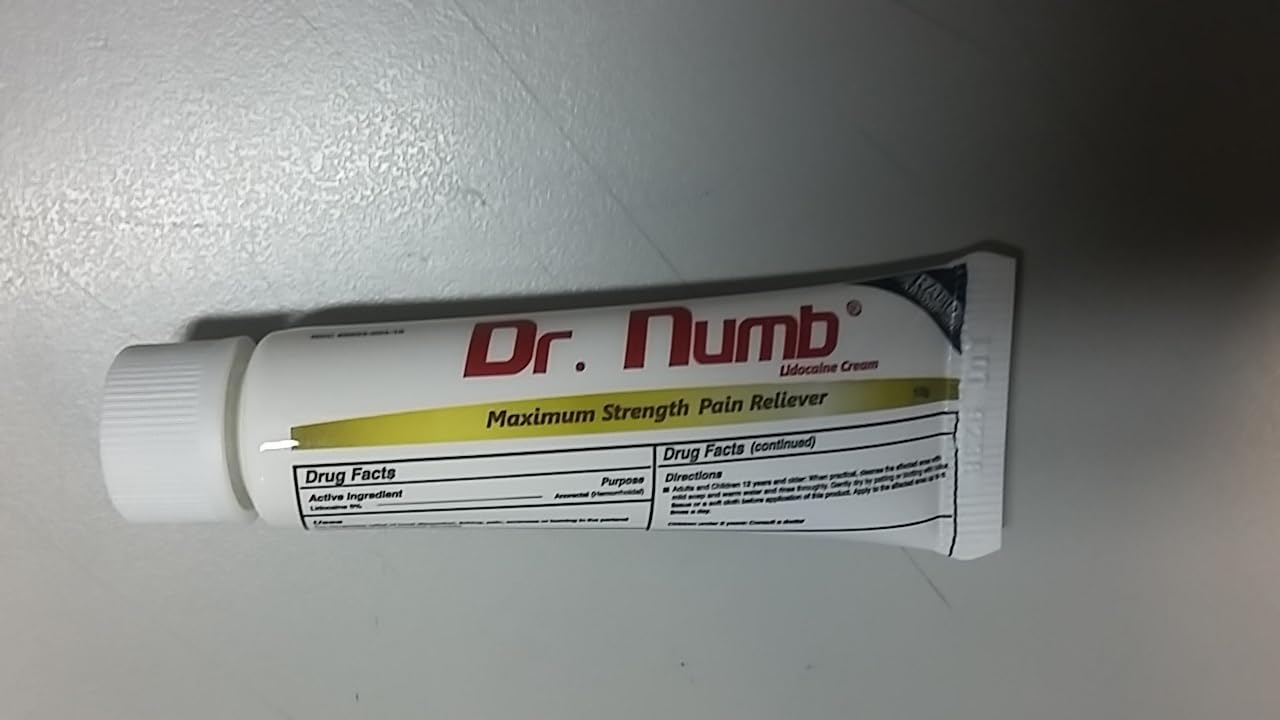 Dr. Numb 5% Lidocaine Numbing Cream, Nonprescription Maximum Strength Topical Anesthetic Cream - Temporary Relief of Pain, Itch, Discomfort for Hemorrhoid and Anorectal Uses - 10g Pack of 1 - dailyvitalstore