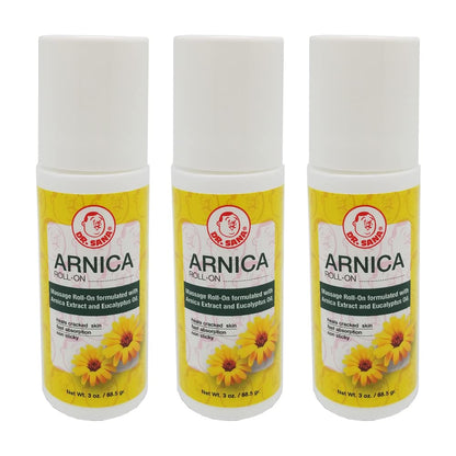 Dr Sana Arnica Roll-On. Topical Analgesic and Moisturizer. Soothes Dry and Cracked Skin. 3 oz. Pack of 3 - dailyvitalstore