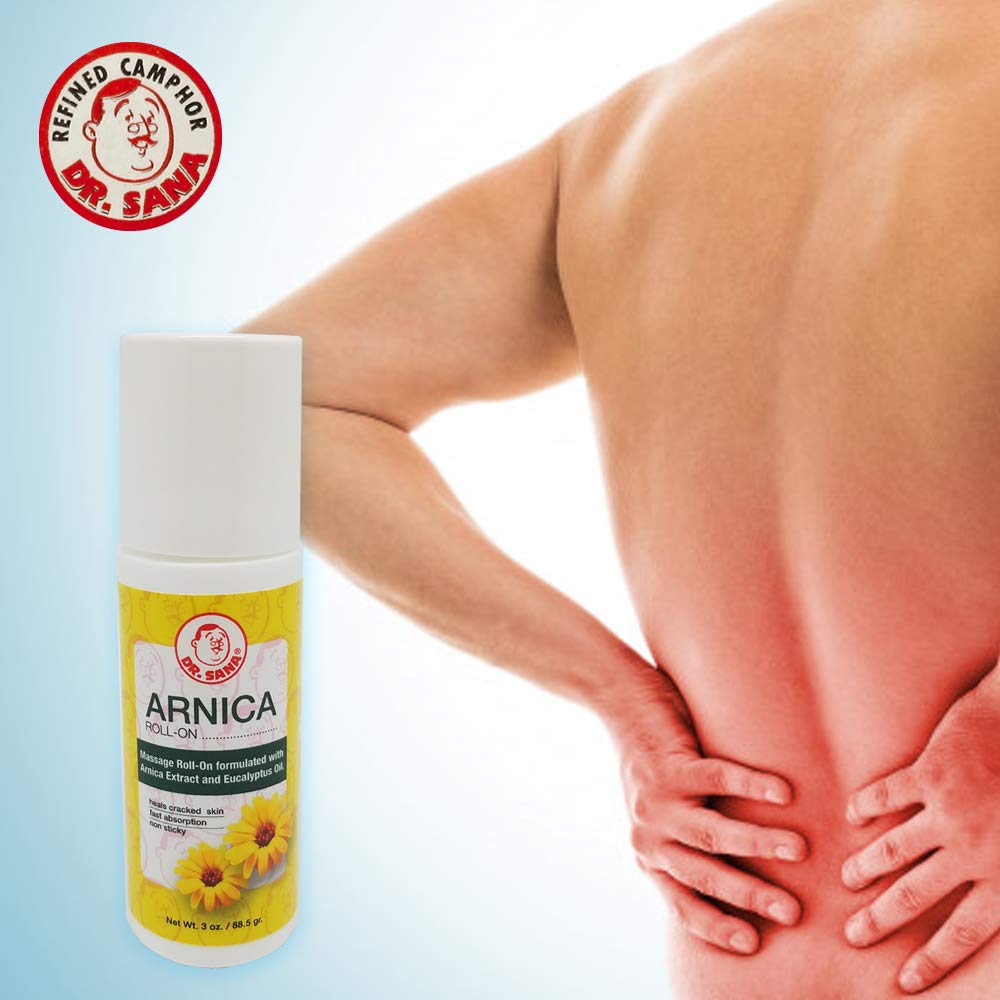 Dr Sana Arnica Roll-On. Topical Analgesic and Moisturizer. Soothes Dry and Cracked Skin. 3 oz. Pack of 3 - dailyvitalstore