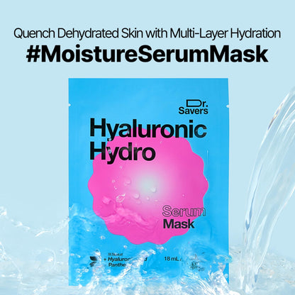 Dr. Savers Hyaluronic Acid Face Serum Mask, 0.60 Fl Oz, Deep Hydrating & Repair Skin Barrier with Panthenol, Lightweight, Non-Sticky, Moisturizing Dewy Skin, - dailyvitalstore