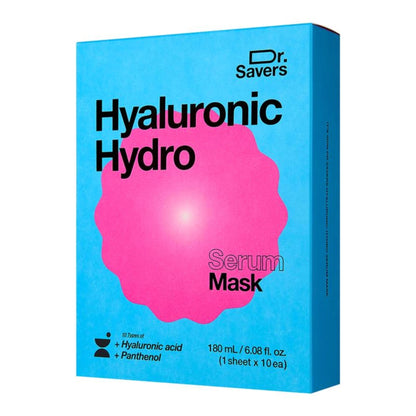 Dr. Savers Hyaluronic Acid Face Serum Mask, 0.60 Fl Oz, Deep Hydrating & Repair Skin Barrier with Panthenol, Lightweight, Non-Sticky, Moisturizing Dewy Skin, - dailyvitalstore
