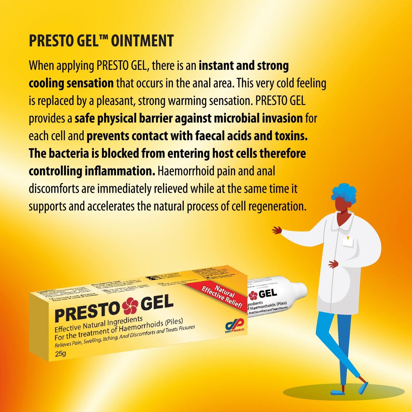 DR. SCHAVIT Presto Gel for Internal and External Hemorrhoids (Piles). A Natural Hemorrhoid Treatment Hemorrhoid Cream. Immediate Relief 25gr - dailyvitalstore