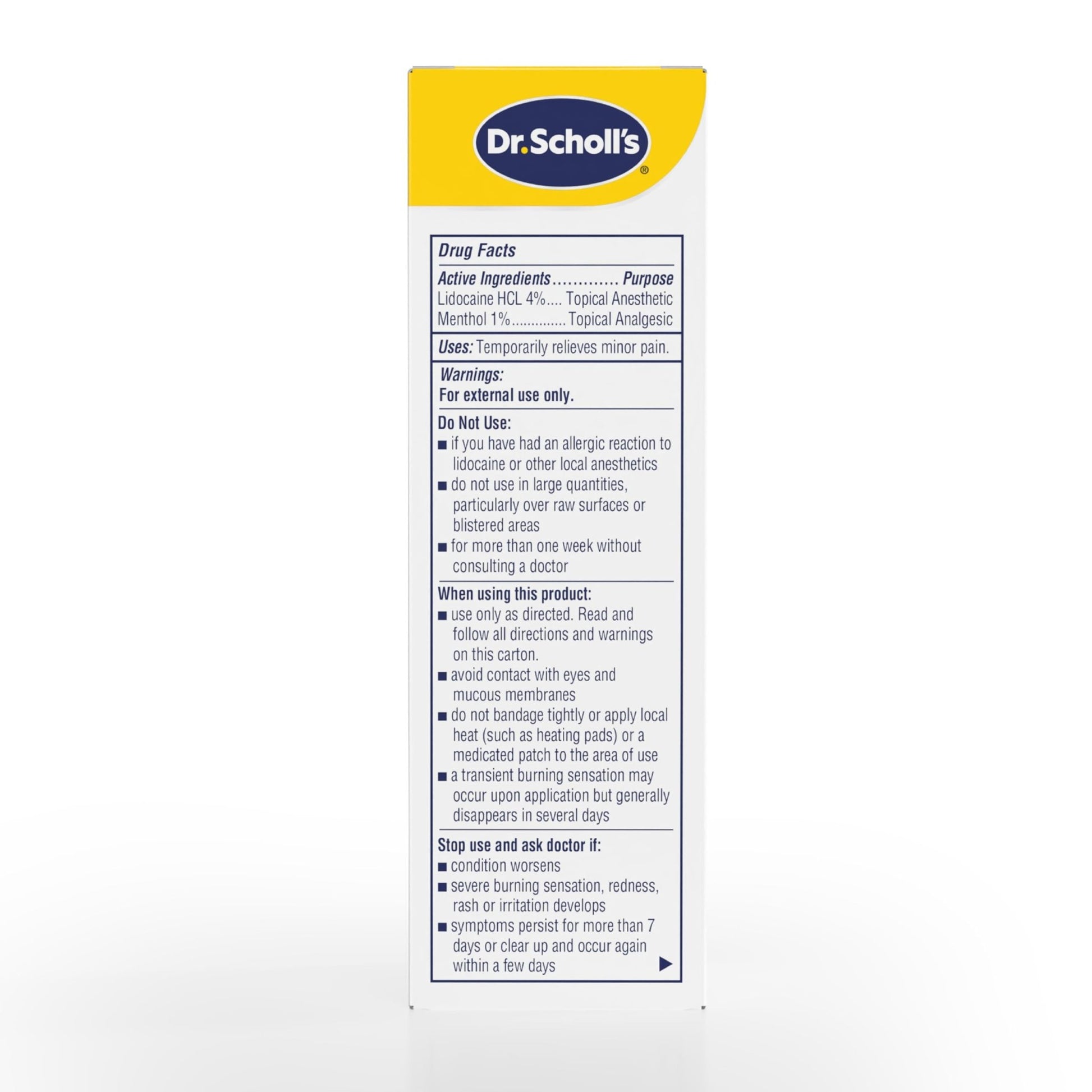 Dr. Scholl’s Clinical Strength 12-Hour Pain Relief Liquid Roll-On, 3 oz - 4% Lidocaine for Powerful Numbing, Instant Cooling Pain Relief with Menthol, Added Urea, Use on Hands, Feet, Neck, Back & Legs - dailyvitalstore