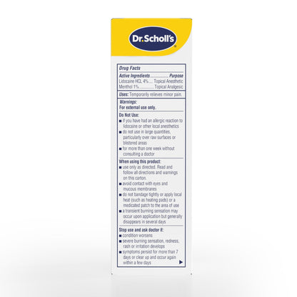 Dr. Scholl’s Clinical Strength 12-Hour Pain Relief Liquid Roll-On, 3 oz - 4% Lidocaine for Powerful Numbing, Instant Cooling Pain Relief with Menthol, Added Urea, Use on Hands, Feet, Neck, Back & Legs - dailyvitalstore