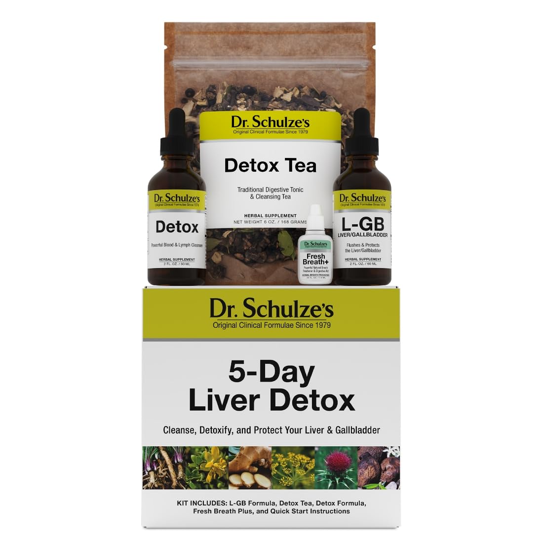 Dr. Schulze's 5-Day Liver Detox - 5-Day Liver Cleanse Kit - Supports Healthy Digestion & Energy - Gallbladder Cleanse - Plant-Based Ingredients - Gluten-Free & Vegan - dailyvitalstore