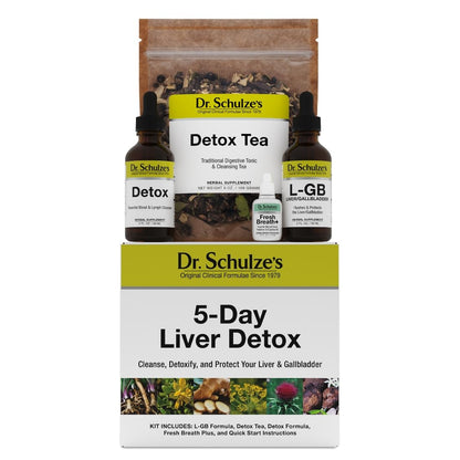 Dr. Schulze's 5-Day Liver Detox - 5-Day Liver Cleanse Kit - Supports Healthy Digestion & Energy - Gallbladder Cleanse - Plant-Based Ingredients - Gluten-Free & Vegan - dailyvitalstore