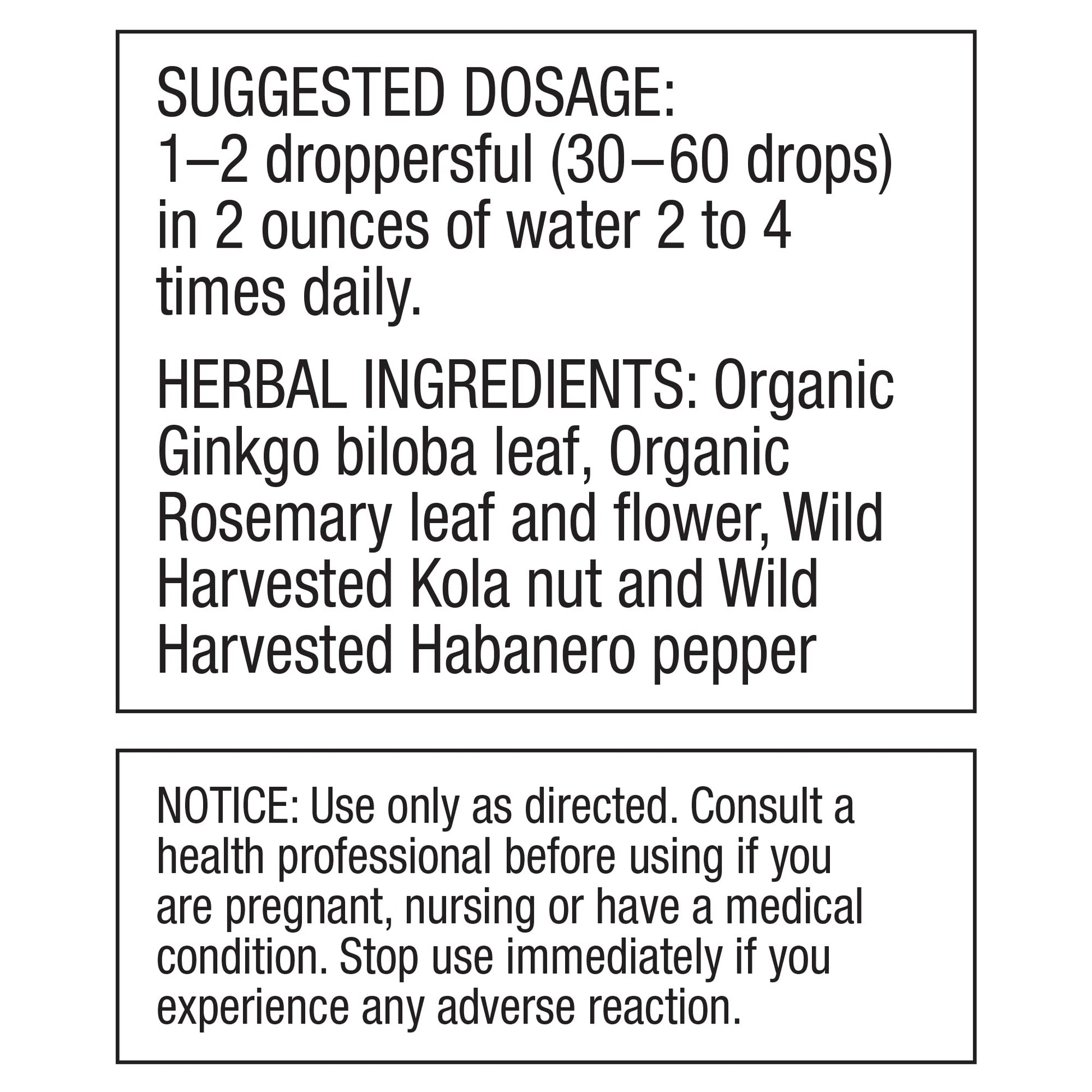 Dr. Schulze's Brain Formula 2 oz. - Vegan and Wild-Harvested | Stimulates Circulation and and Improved Mental Focus - dailyvitalstore