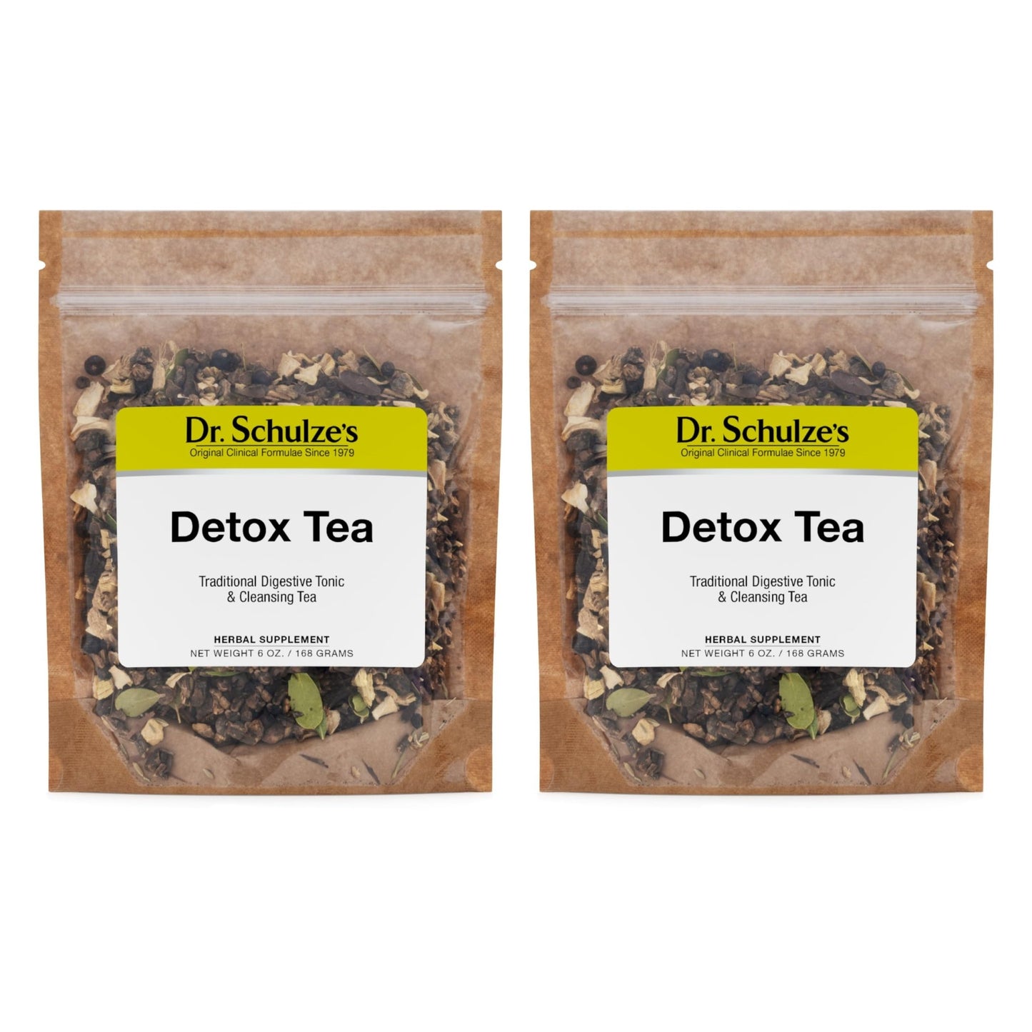 Dr. Schulze's Detox Tea - Gentle Cleansing Tea for Digestive Health - Inner Body Refresh - Bowel Support - Natural, Plant-Based Ingredients - Gluten-Free & Vegan - 6 oz (32 Servings) - 2 Pack - dailyvitalstore