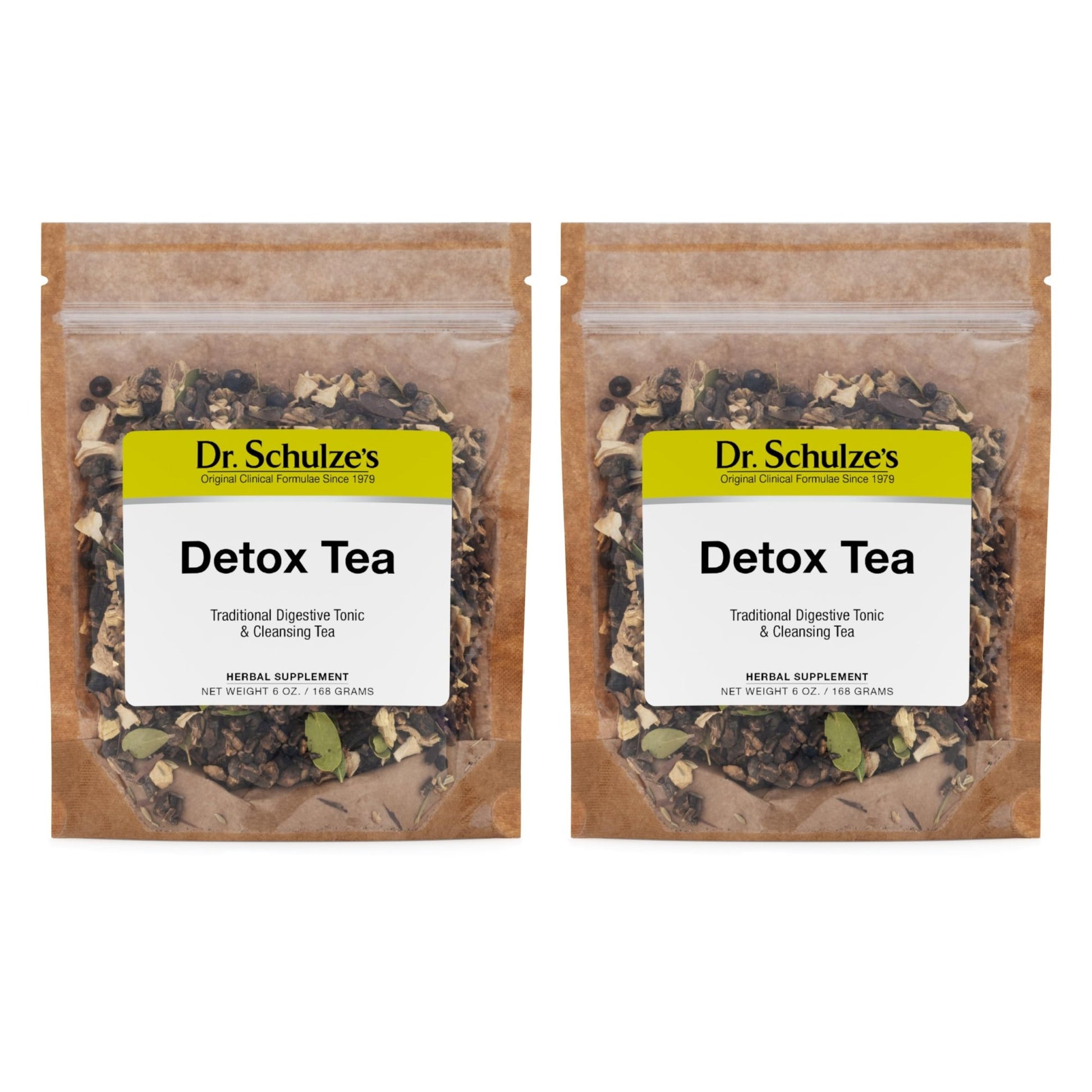 Dr. Schulze's Detox Tea - Gentle Cleansing Tea for Digestive Health - Inner Body Refresh - Bowel Support - Natural, Plant-Based Ingredients - Gluten-Free & Vegan - 6 oz (32 Servings) - 2 Pack - dailyvitalstore