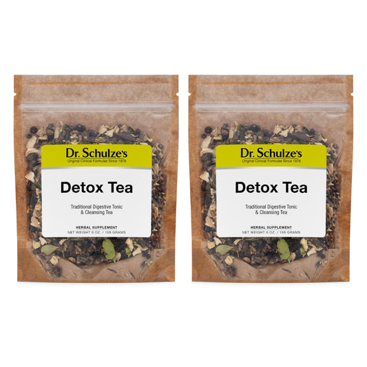 Dr. Schulze's Detox Tea - Gentle Cleansing Tea for Digestive Health - Inner Body Refresh - Bowel Support - Natural, Plant-Based Ingredients - Gluten-Free & Vegan - 6 oz (32 Servings) - 2 Pack - dailyvitalstore