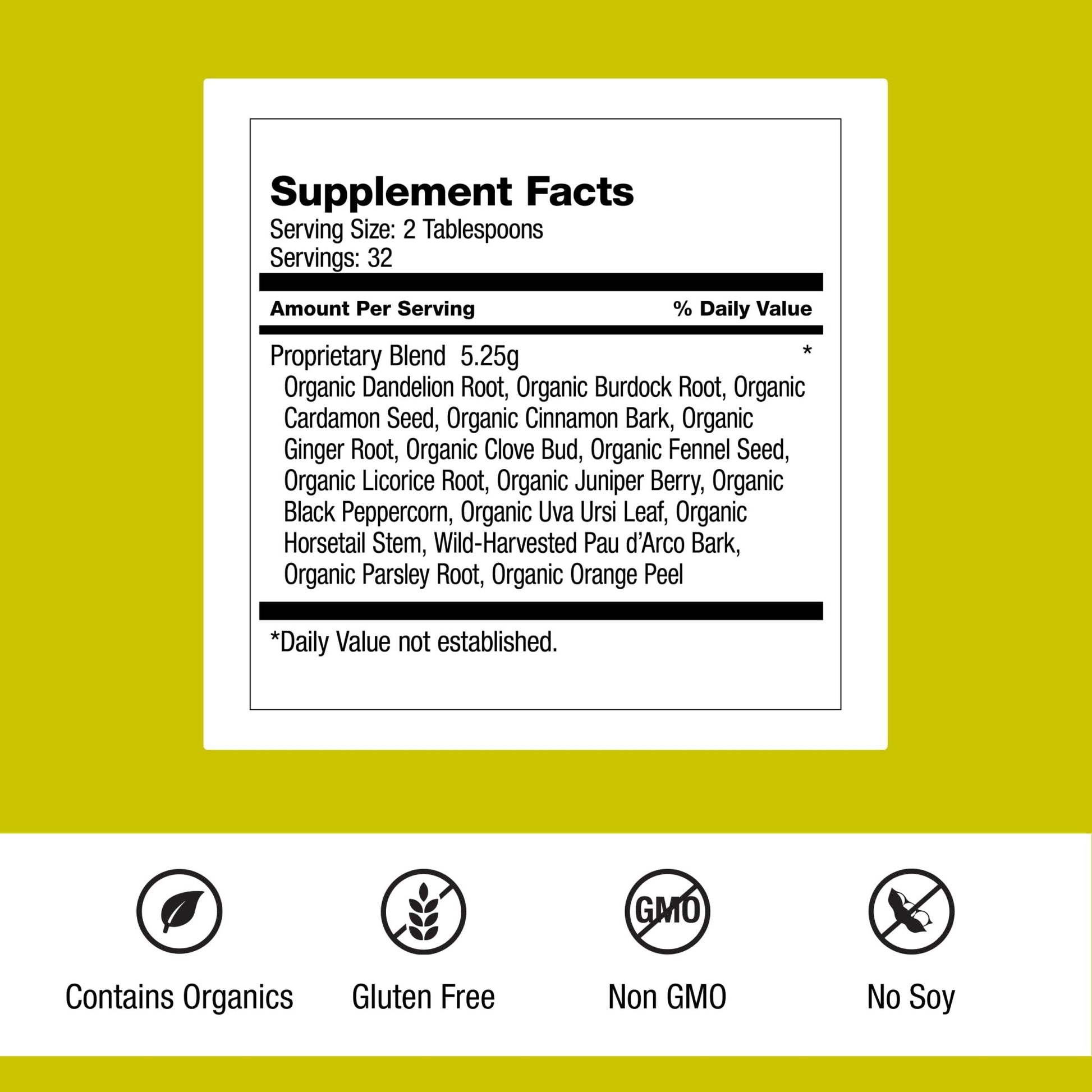 Dr. Schulze's Detox Tea - Gentle Cleansing Tea for Digestive Health - Inner Body Refresh - Bowel Support - Natural, Plant-Based Ingredients - Gluten-Free & Vegan - 6 oz (32 Servings) - 2 Pack - dailyvitalstore