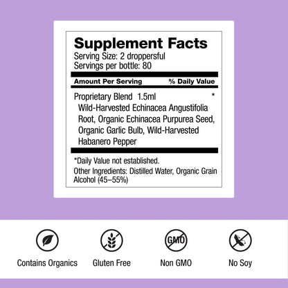 Dr. Schulze's Echinacea Plus | Echinacea Root and Seed | All Organic Extract | Gluten-Free & Non-GMO for Immune System Support | 4 oz - dailyvitalstore