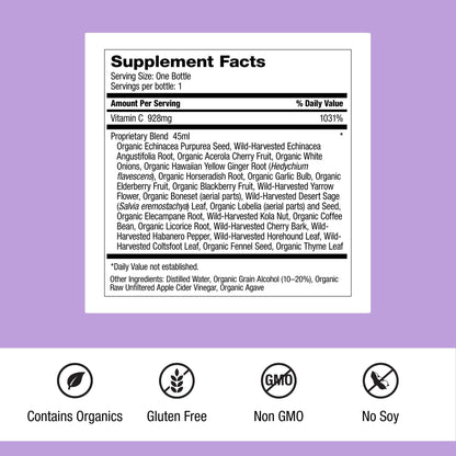 Dr. Schulze's Herbal Shot | Organic Extract | Gluten-Free & Non-GMO for Immune System Support | Total 9 Fl. Oz. | 6 Servings - dailyvitalstore