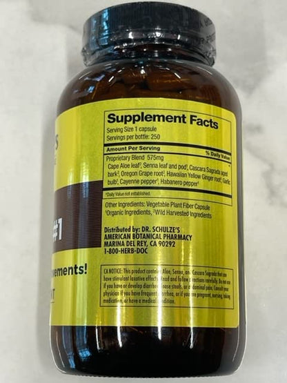 Dr. Schulze's Intestinal Formula 1 - Bowel Movement Supplement for Colon Health Support - Bloating & Constipation Aid - Intestinal Cleanse - All-Natural - Plant-Based - Vegan - 250 Count - dailyvitalstore