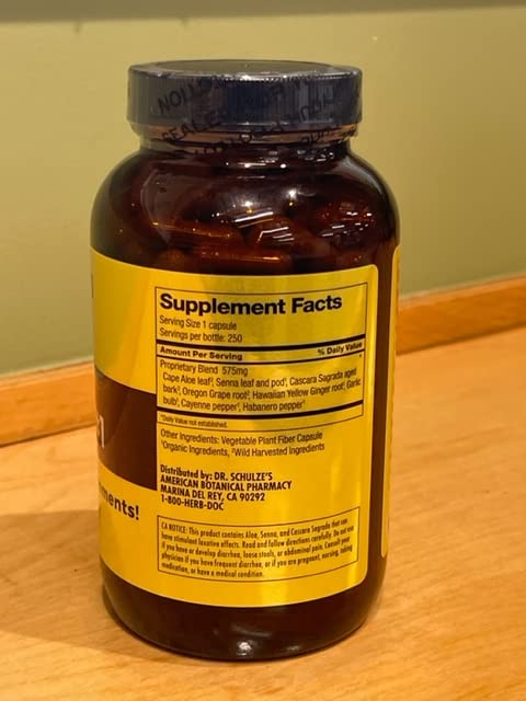 Dr. Schulze's Intestinal Formula 1 - Bowel Movement Supplement for Colon Health Support - Bloating & Constipation Aid - Intestinal Cleanse - All-Natural - Plant-Based - Vegan - 250 Count - dailyvitalstore
