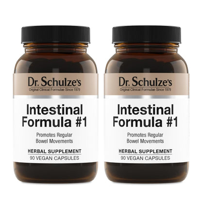 Dr. Schulze's Intestinal Formula 1 - Bowel Movement Supplement for Colon Health Support - Bloating & Constipation Aid - Intestinal Cleanse - All-Natural - Plant-Based - Vegan - 90 Count (2 Pack) - dailyvitalstore