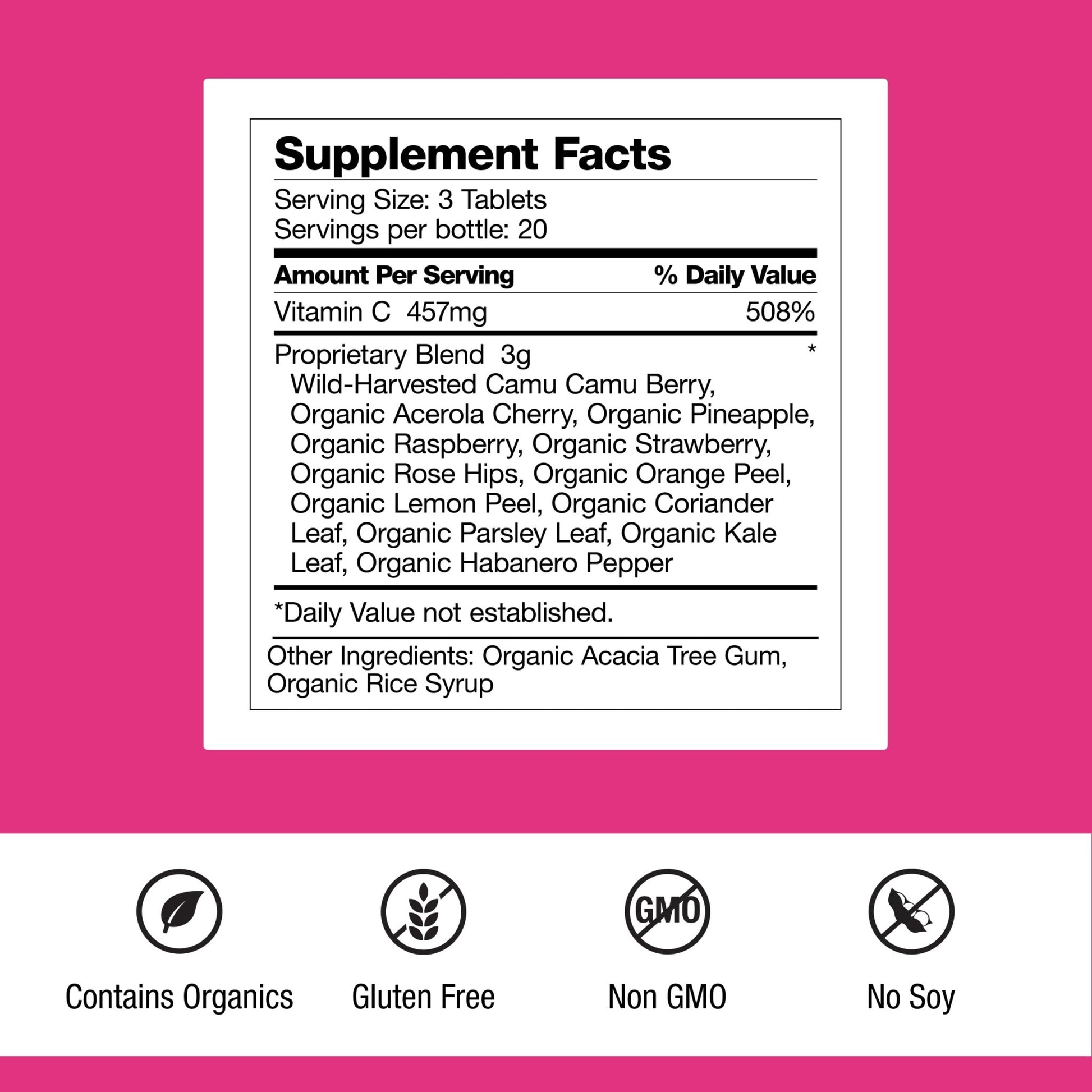 Dr. Schulze's Super-C Plus - Vitamin C Supplement for Immune Support - Skin Health & Antioxidant Support - High-Potency Formula - Plant-Based Superfood - Gluten-Free & Vegan - 60 Count (20 Servings) - dailyvitalstore