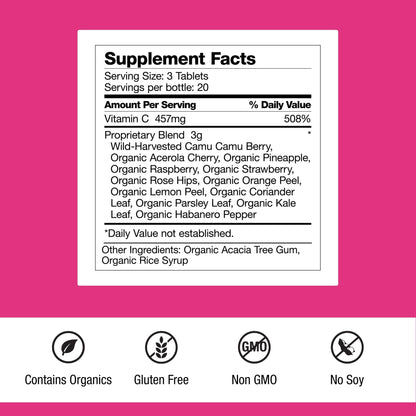 Dr. Schulze's Super-C Plus - Vitamin C Supplement for Immune Support - Skin Health & Antioxidant Support - High-Potency Formula - Plant-Based Superfood - Gluten-Free & Vegan - 60 Count (20 Servings) - dailyvitalstore